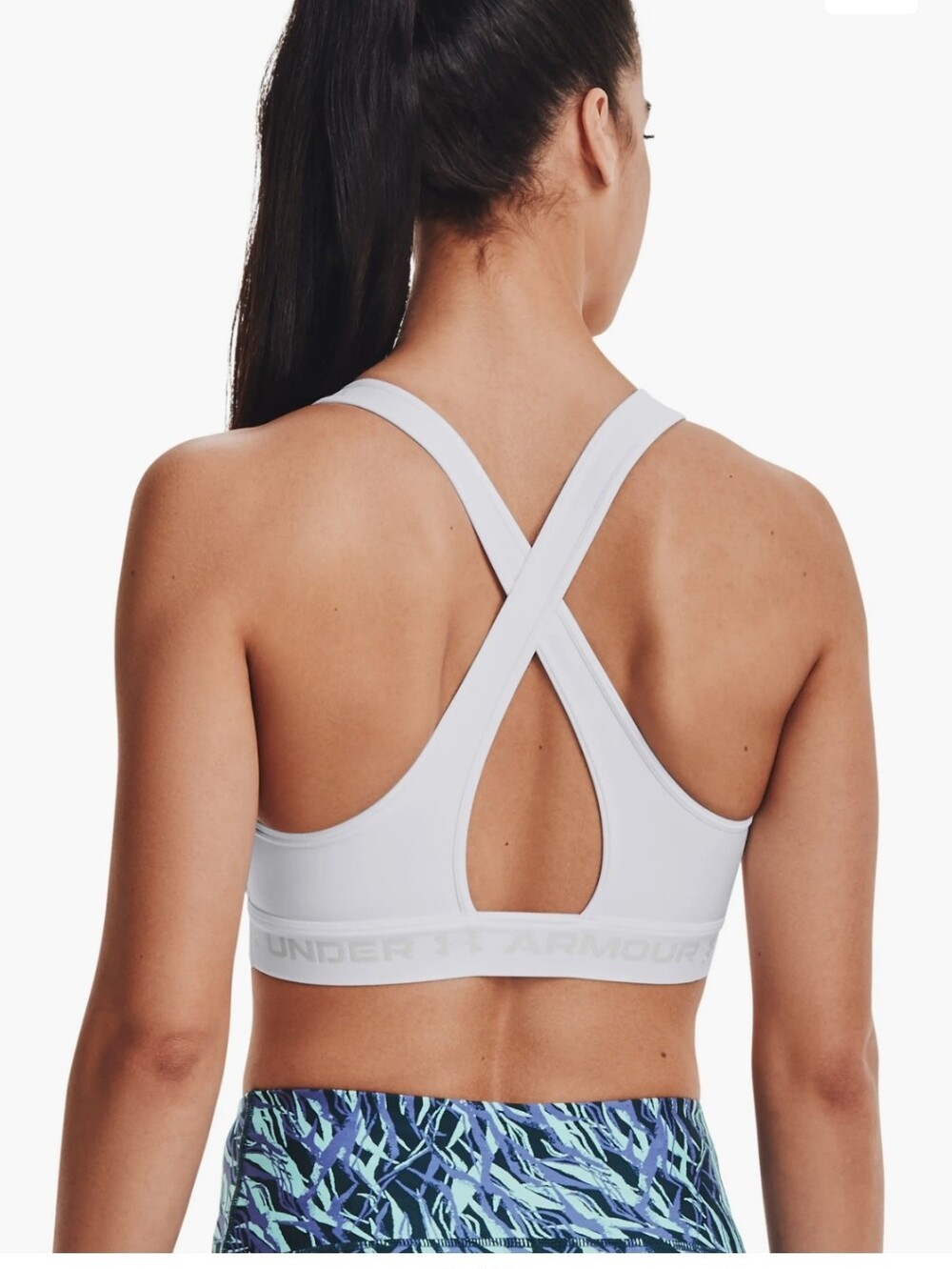 NEW UNDER ARMOUR HEAT GEAR MEDIUM IMPACT SUPPORT  SPORTS BRA IN WHITE /SZ:M